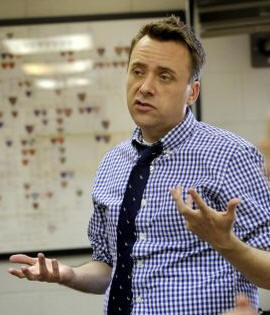 English teacher James Yoakley during his journalism class Monday at Lenoir City High School. Yoakley is the facility adviser for the yearbook staff at the high school.  (MICHAEL PATRICK/NEWS SENTINEL)
