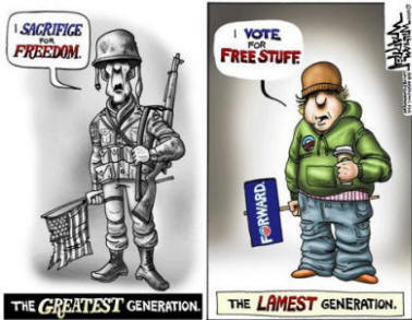 Cartoon: I vote for Free Stuff