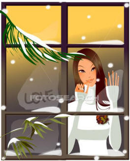 Clip Art - woman looking 
through a window. 
fotosearch - search 
clipart, illustration 
posters, drawings 
and vector eps 
graphics images
